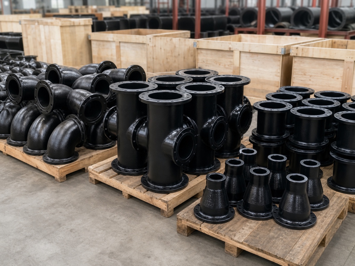 Ductile iron pipe fittings prepared for export